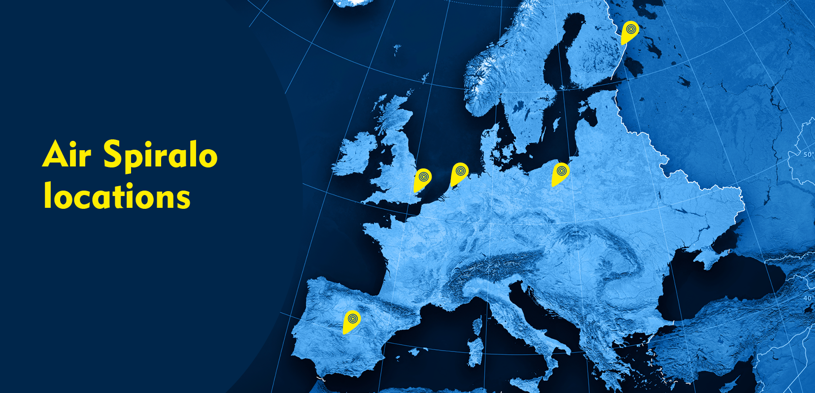 Air Spiralo locations in the Netherlands, the United Kingdom, Finland and Poland